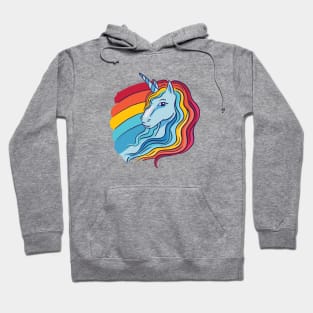 Rainbow Unicorn Drawing Hoodie